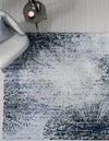 Santa Fe Trails Collection Area Rug -  Zuni Square Blue and Gray  lifestyle 32