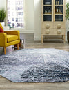 Santa Fe Trails Collection Area Rug -  Zuni Octagon Blue and Gray  lifestyle 29