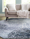 Santa Fe Trails Collection Area Rug -  Zuni Octagon Blue and Gray  lifestyle 35