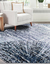 Santa Fe Trails Collection Area Rug -  Zuni Octagon Blue and Gray  lifestyle 39
