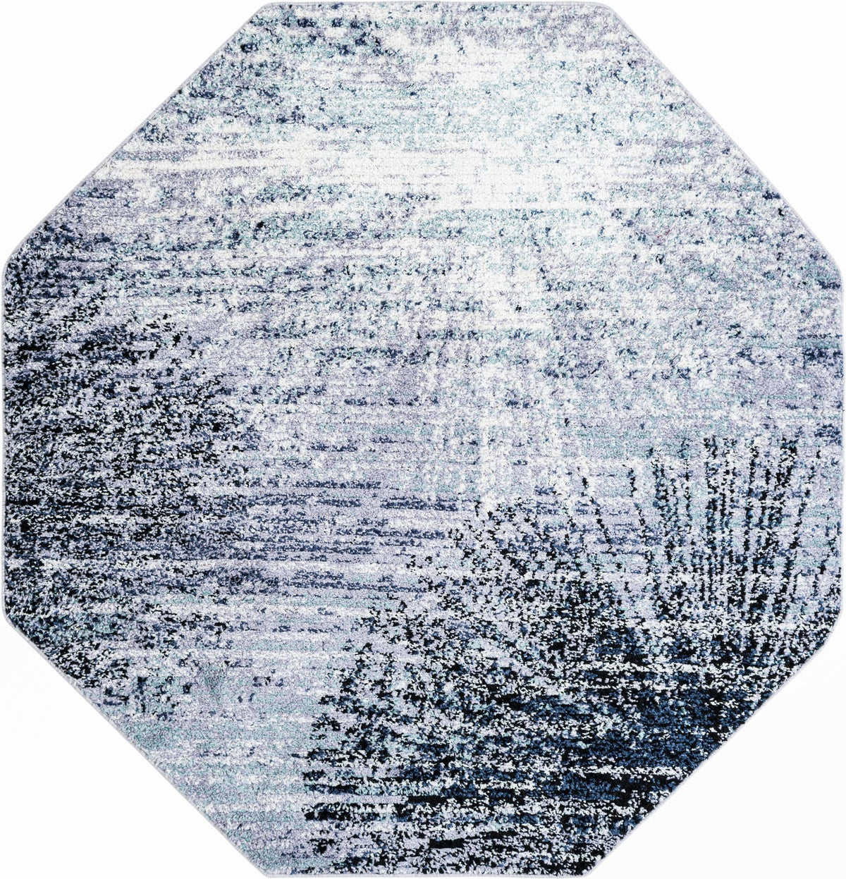 Santa Fe Trails Collection Area Rug -  Zuni Octagon Blue and Gray  lifestyle 21