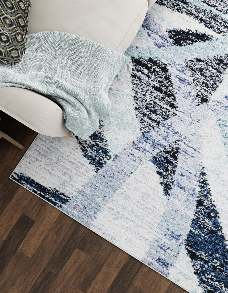 Santa Fe Trails Collection Area Rug -  Navajo Rectangle Gray and Ivory  lifestyle 5