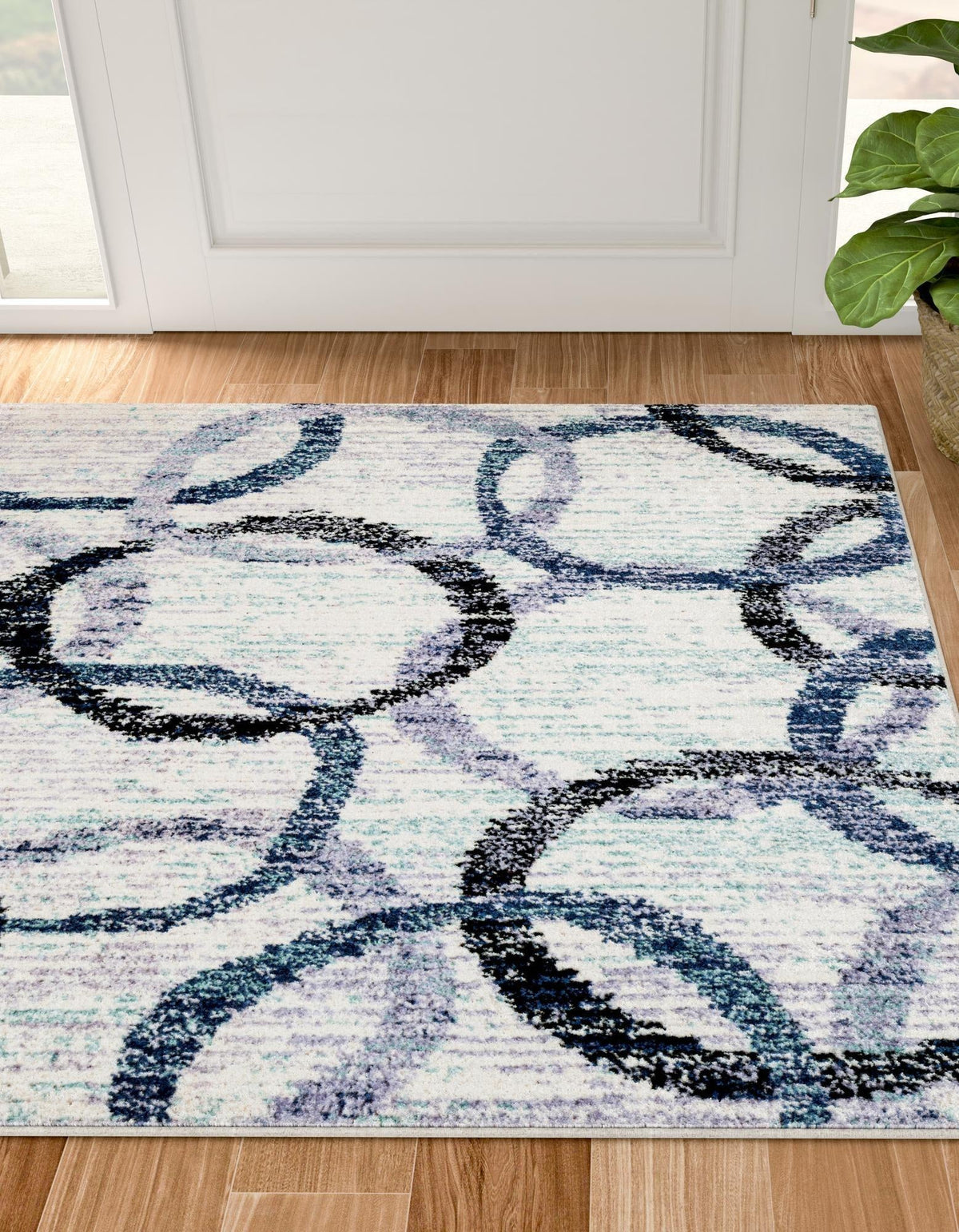 Santa Fe Trails Collection Area Rug -  Taos Square Ivory  lifestyle 48