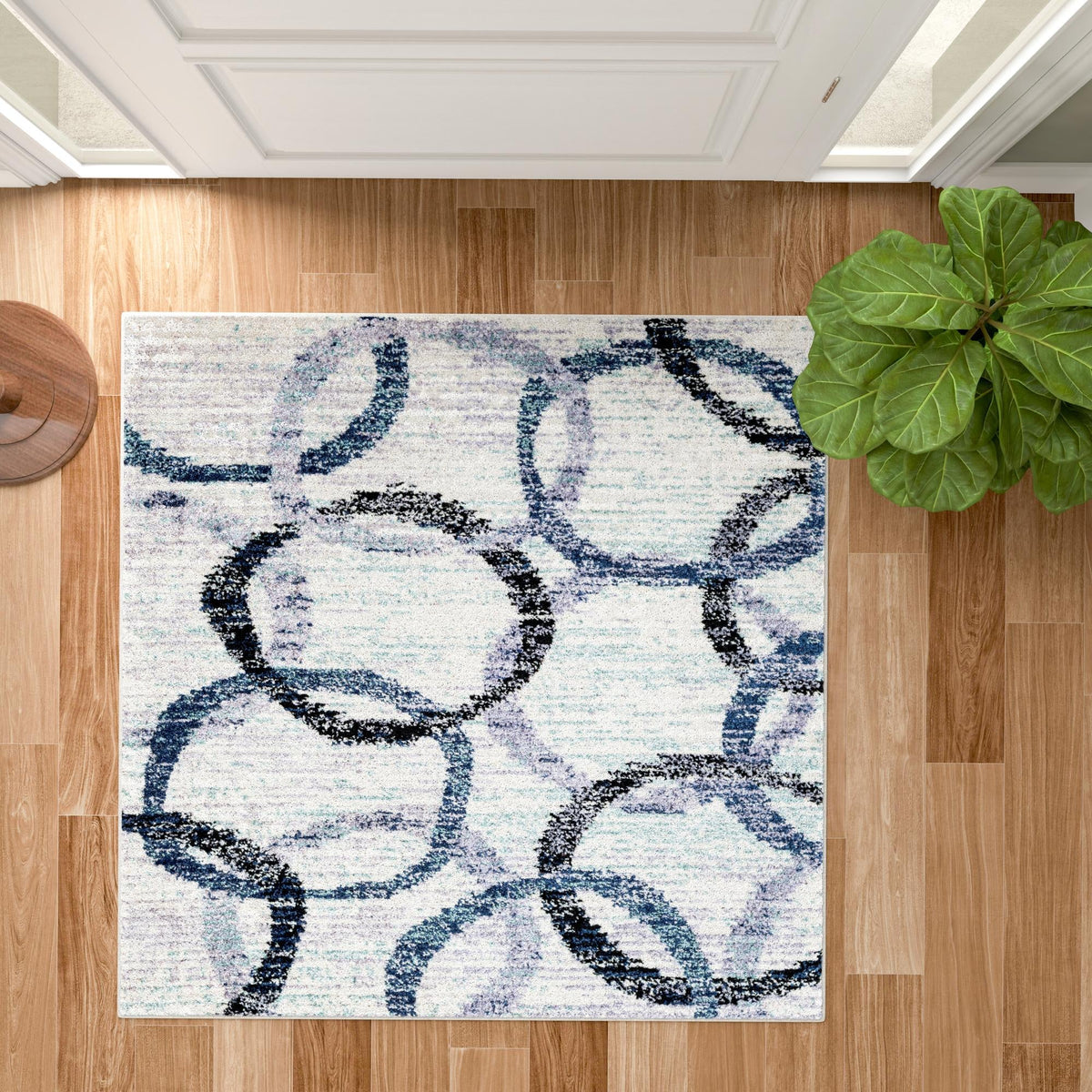 Santa Fe Trails Collection Area Rug -  Taos Square Ivory  lifestyle 92