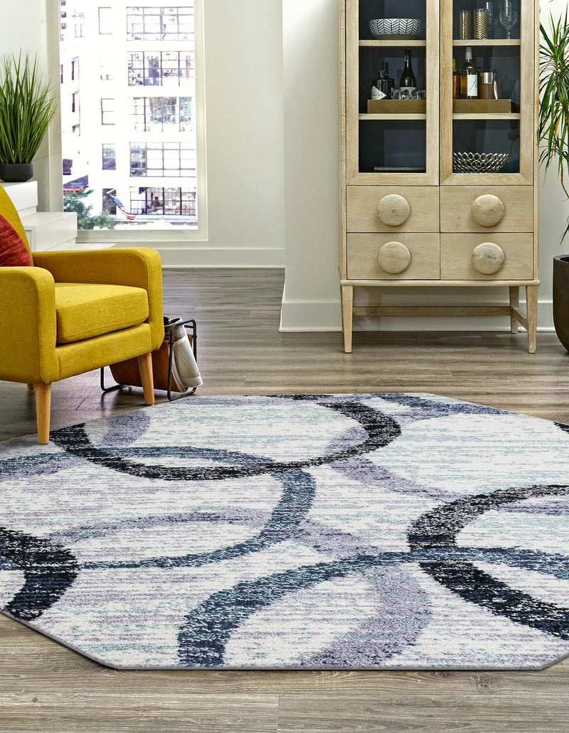 Santa Fe Trails Collection Area Rug -  Taos Octagon Ivory  lifestyle 28