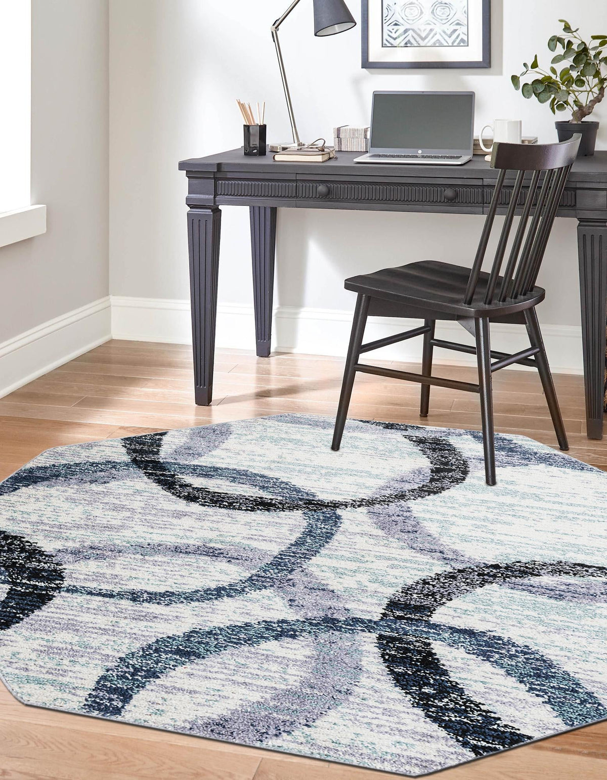 Santa Fe Trails Collection Area Rug -  Taos Octagon Ivory  lifestyle 32