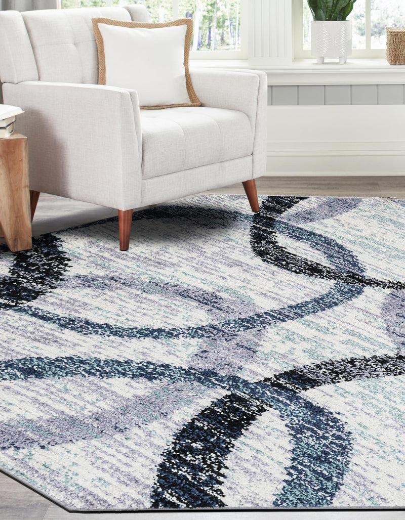 Santa Fe Trails Collection Area Rug -  Taos Octagon Ivory  lifestyle 38