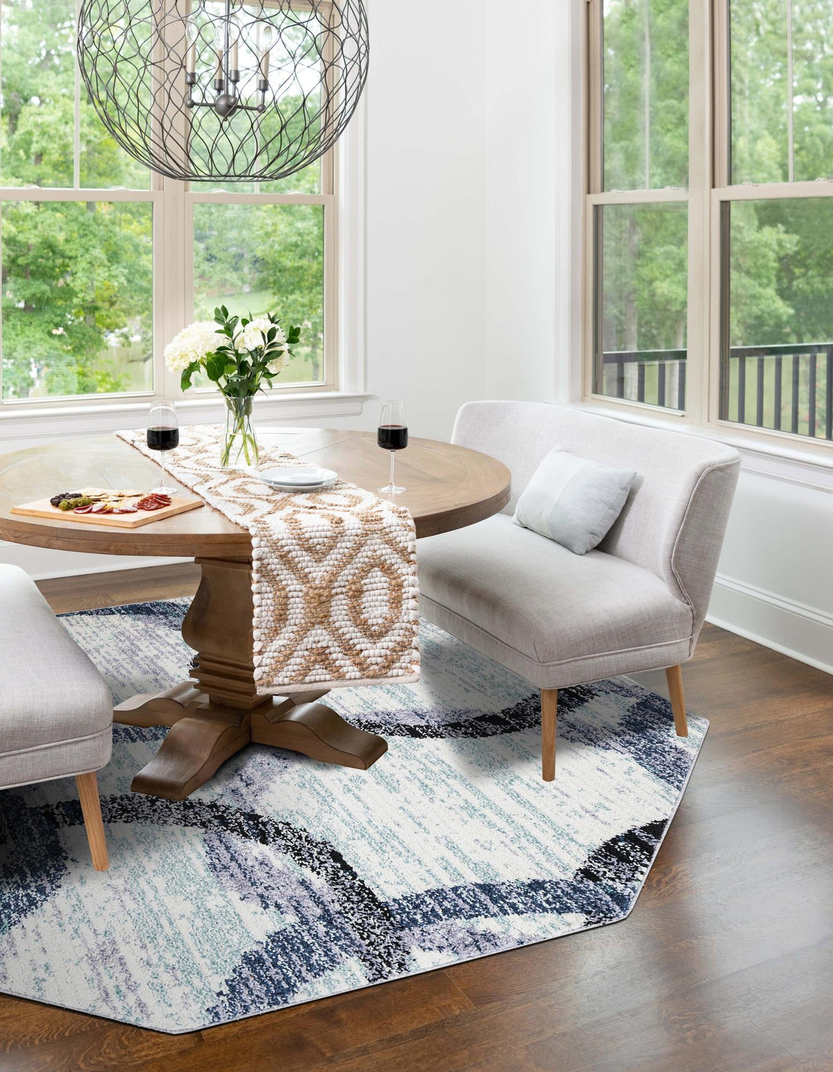 Santa Fe Trails Collection Area Rug -  Taos Octagon Ivory  lifestyle 40