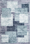 Santa Fe Trails Collection Area Rug -  Pueblo Rectangle Blue and Gray Main