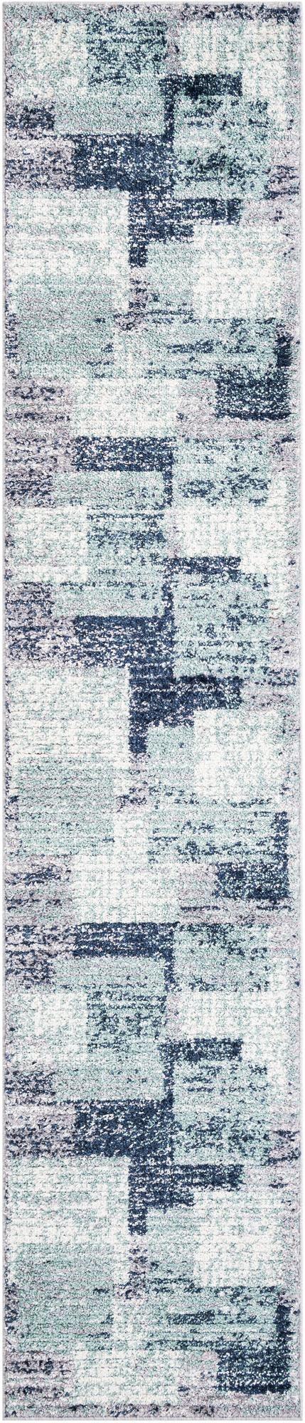 Santa Fe Trails Collection Area Rug -  Pueblo Runner Blue and Gray  lifestyle 18