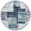 Santa Fe Trails Collection Area Rug -  Pueblo Round Blue and Gray  lifestyle 19