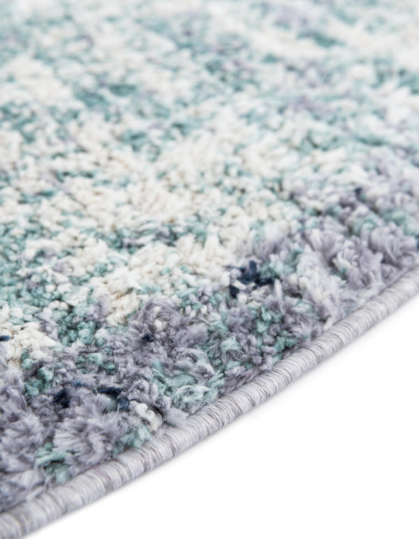 Santa Fe Trails Collection Area Rug -  Pueblo Round Blue and Gray  lifestyle 50