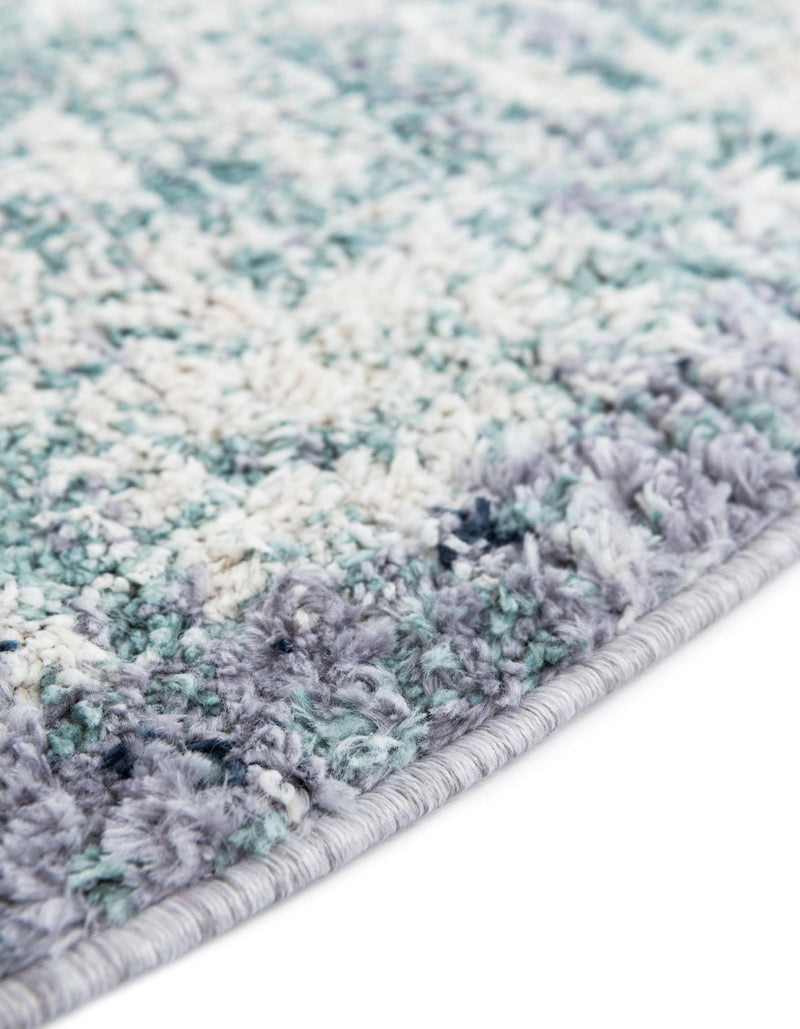 Santa Fe Trails Collection Area Rug -  Pueblo Round Blue and Gray  lifestyle 50