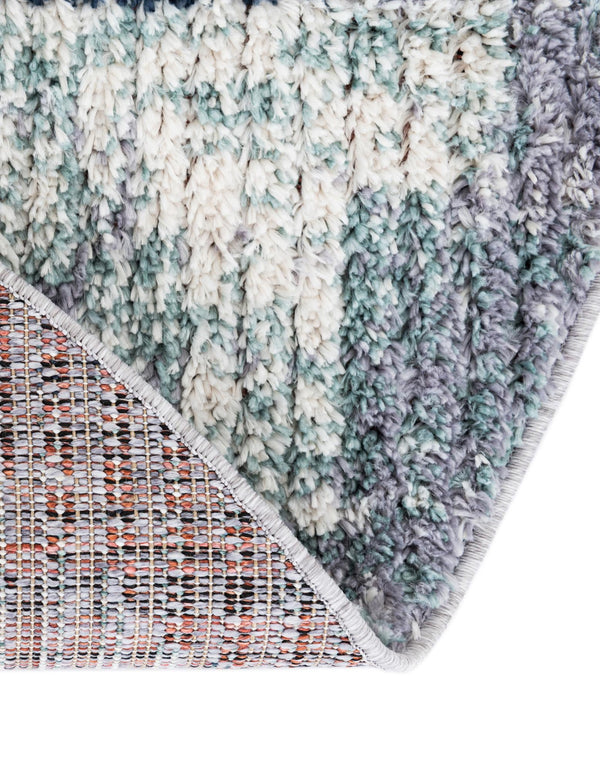 Santa Fe Trails Collection Area Rug -  Pueblo Round Blue and Gray  lifestyle 58