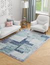 Santa Fe Trails Collection Area Rug -  Pueblo Rectangle Blue and Gray  lifestyle 2