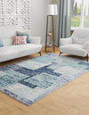 Santa Fe Trails Collection Area Rug -  Pueblo Rectangle Blue and Gray  lifestyle 3