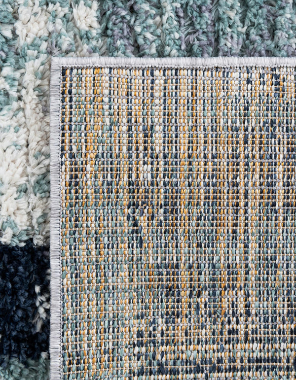 Santa Fe Trails Collection Area Rug -  Pueblo Rectangle Blue and Gray  lifestyle 9