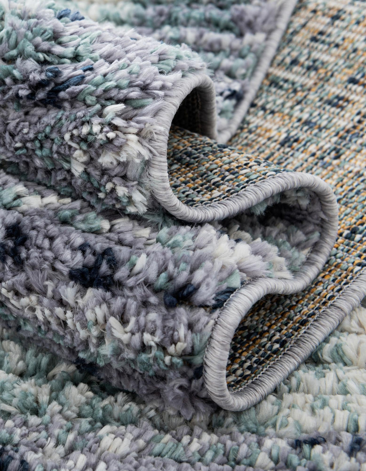 Santa Fe Trails Collection Area Rug -  Pueblo Rectangle Blue and Gray  lifestyle 13