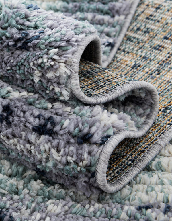 Santa Fe Trails Collection Area Rug -  Pueblo Rectangle Blue and Gray  lifestyle 13