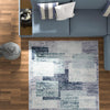 Santa Fe Trails Collection Area Rug -  Pueblo Square Blue and Gray  lifestyle 89