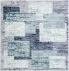 Santa Fe Trails Collection Area Rug -  Pueblo Square Blue and Gray  lifestyle 20