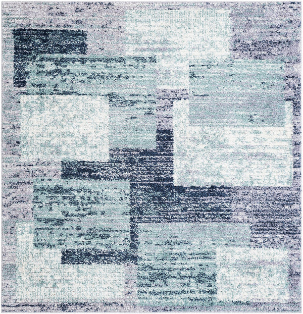 Santa Fe Trails Collection Area Rug -  Pueblo Square Blue and Gray  lifestyle 20
