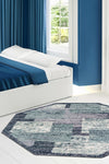 Santa Fe Trails Collection Area Rug -  Pueblo Octagon Blue and Gray  lifestyle 39