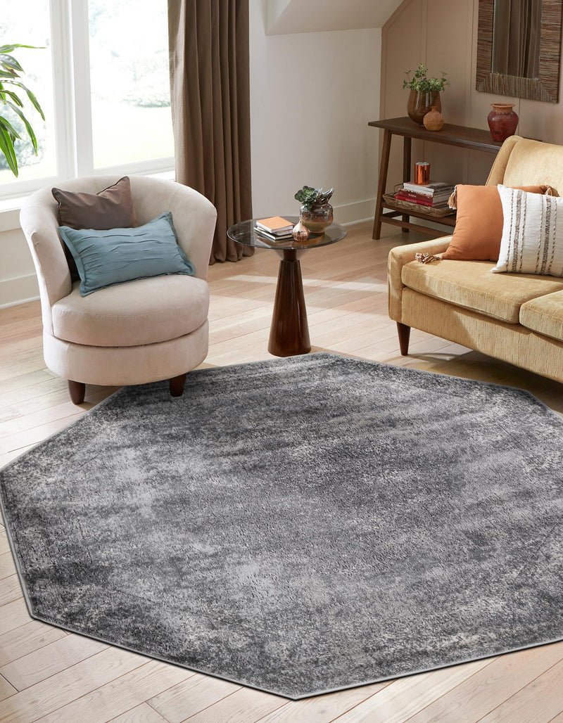 Cascade Range Collection Area Rug -  Adams Octagon Gray  lifestyle 0