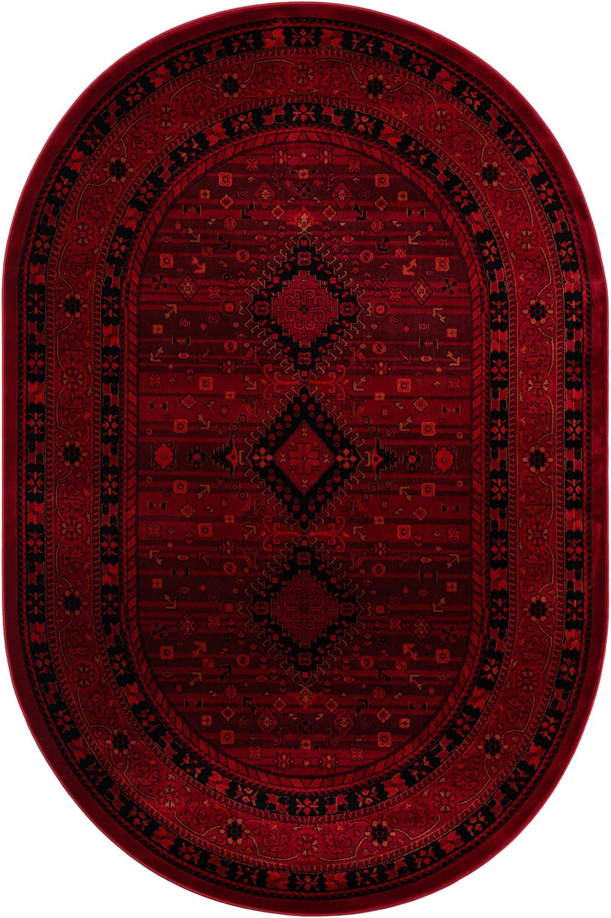 Samarkand Elegance Collection Area Rug -  Zarafshan Oval Red  lifestyle 18