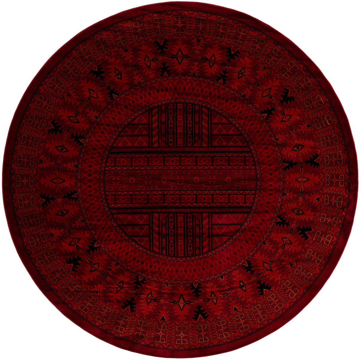 Samarkand Elegance Collection Area Rug -  Ark Round Red  lifestyle 15