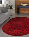 Samarkand Elegance Collection Area Rug -  Ark Oval Red  lifestyle 45