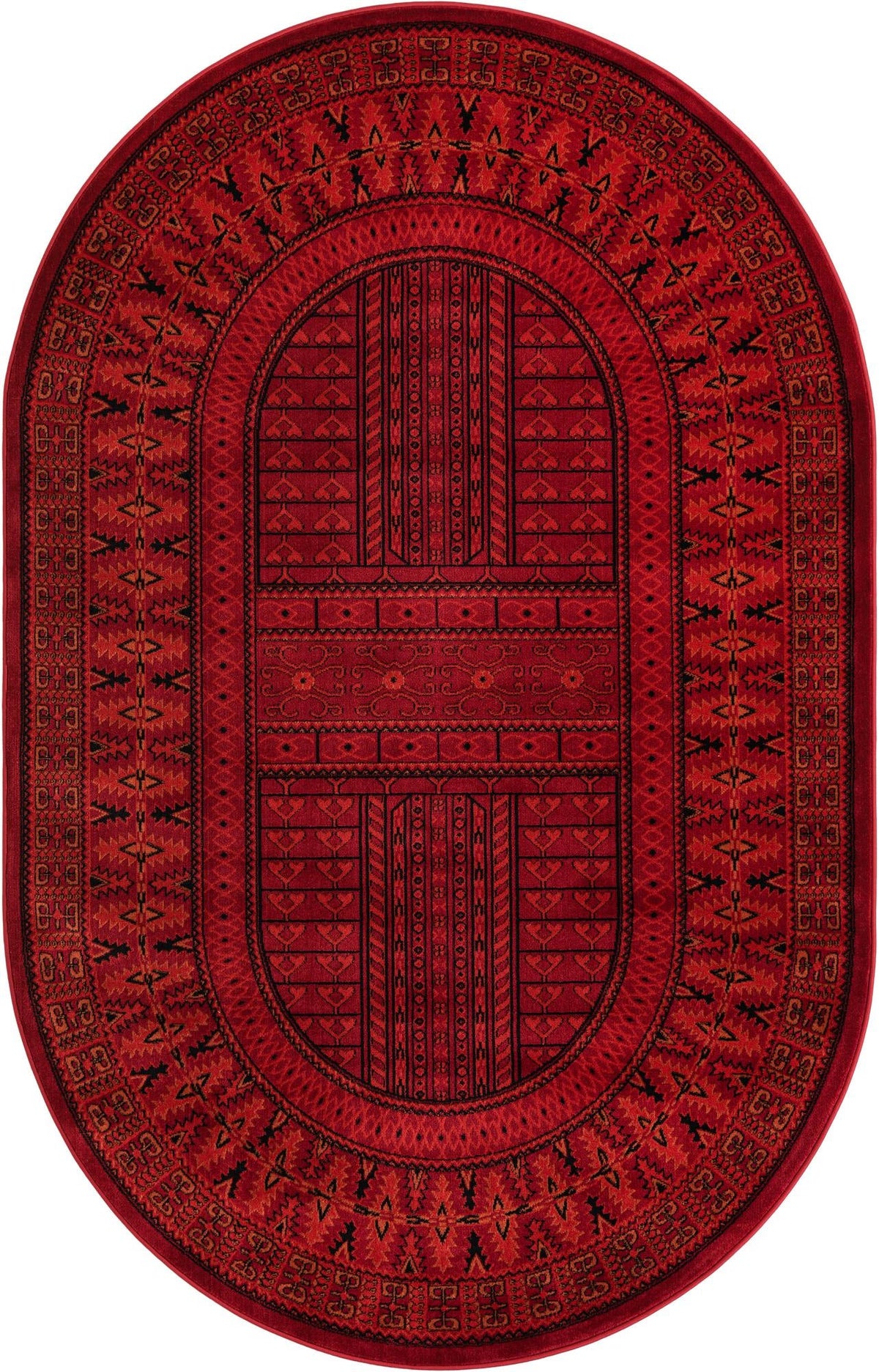 Samarkand Elegance Collection Area Rug -  Ark Oval Red  lifestyle 17