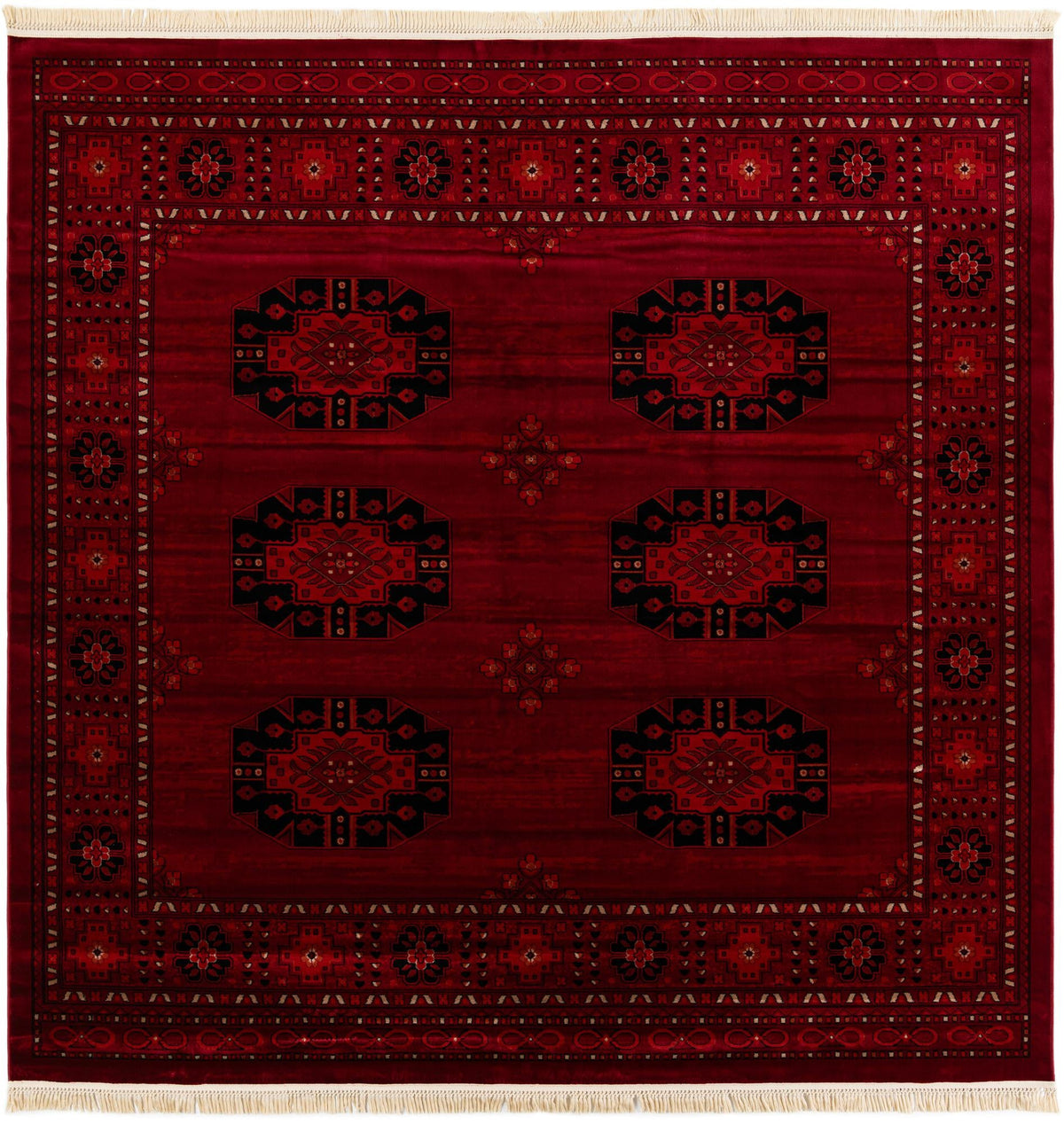 Samarkand Elegance Collection Area Rug -  Fergana Square Red  lifestyle 17