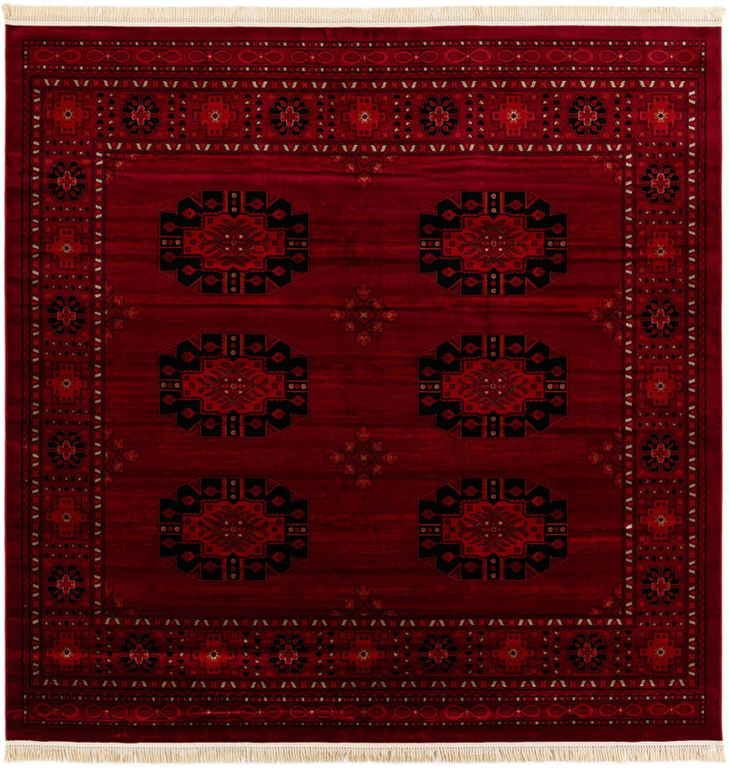 Samarkand Elegance Collection Area Rug -  Fergana Square Red  lifestyle 17