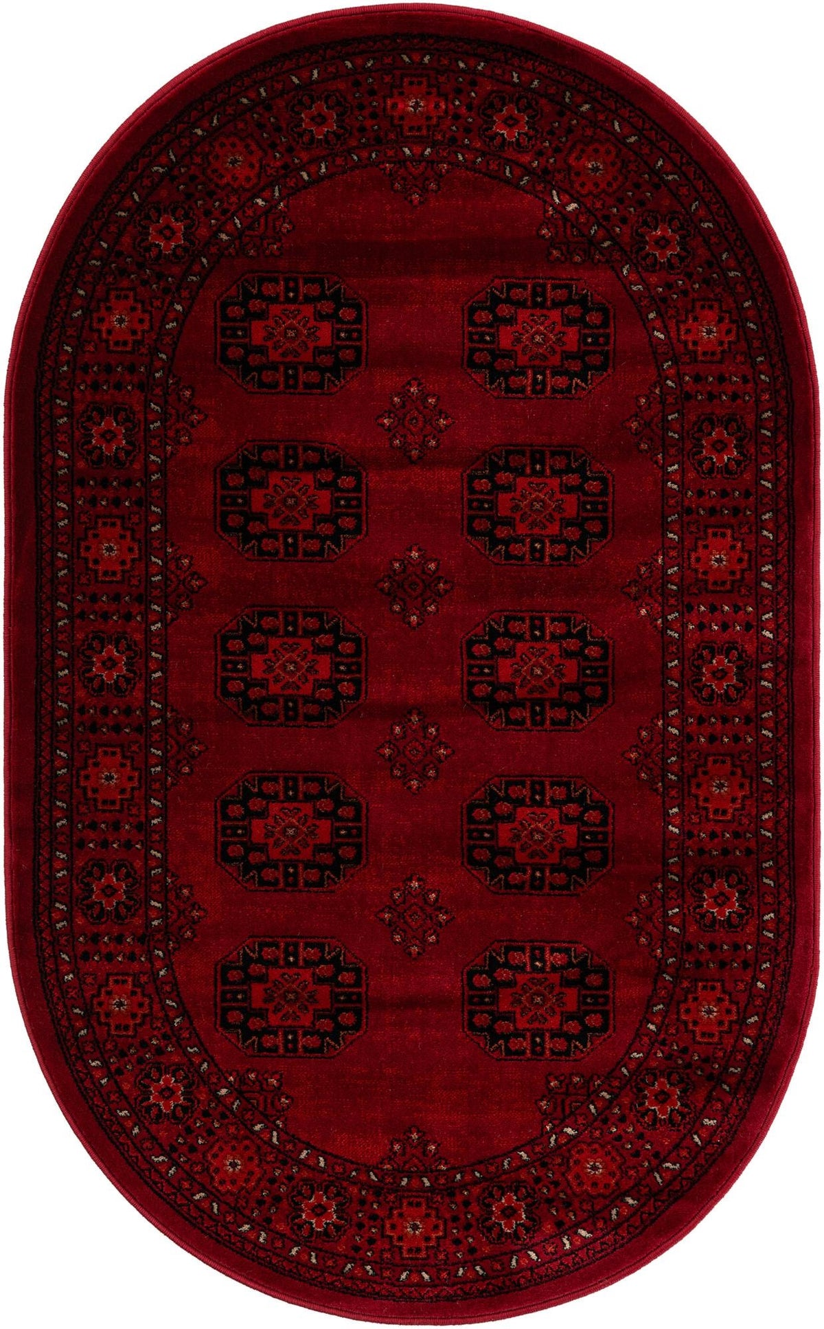 Samarkand Elegance Collection Area Rug -  Fergana Oval Red  lifestyle 18