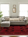 Samarkand Elegance Collection Area Rug -  Fergana Square Red  lifestyle 33