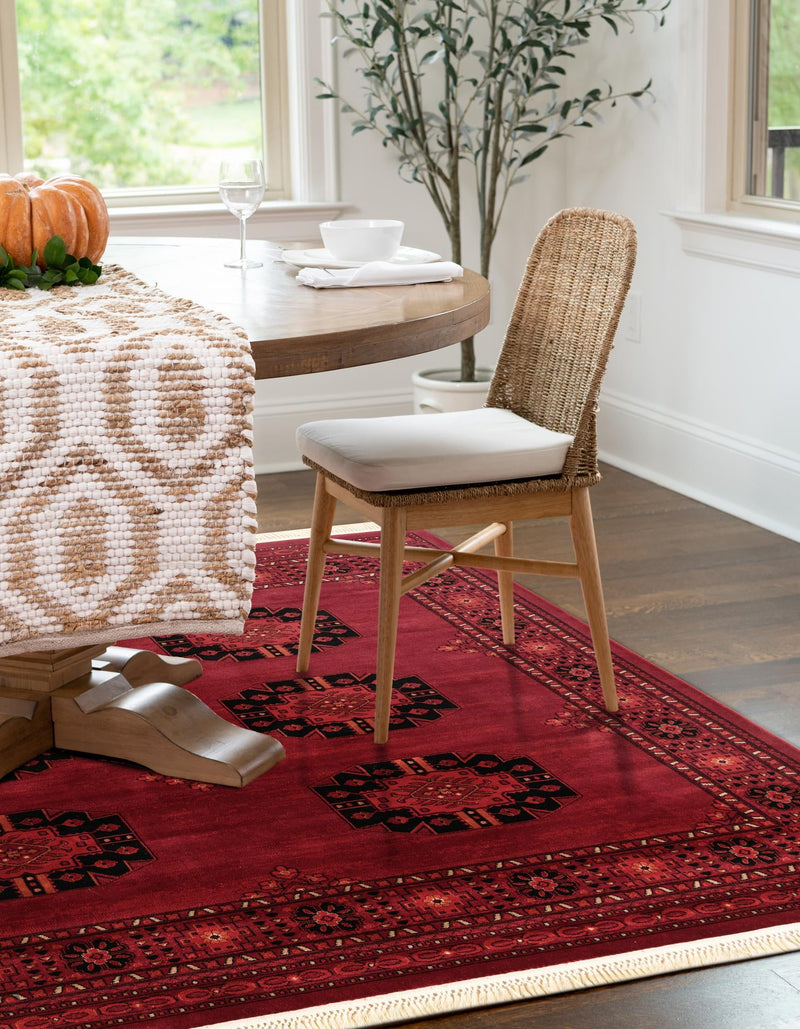 Samarkand Elegance Collection Area Rug -  Fergana Square Red  lifestyle 37