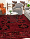 Samarkand Elegance Collection Area Rug -  Fergana Square Red  lifestyle 41