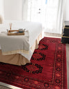 Samarkand Elegance Collection Area Rug -  Fergana Square Red  lifestyle 53