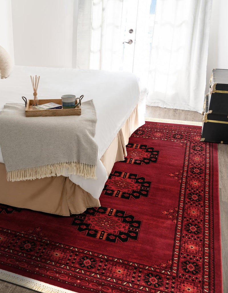 Samarkand Elegance Collection Area Rug -  Fergana Square Red  lifestyle 53