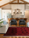 Samarkand Elegance Collection Area Rug -  Fergana Square Red  lifestyle 56