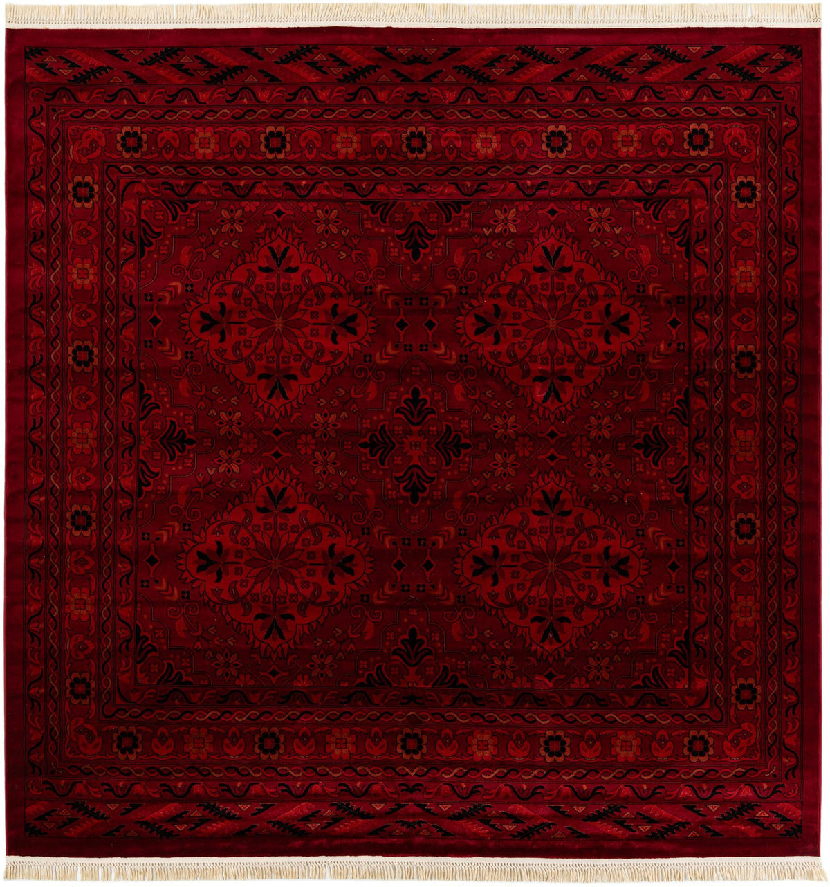Samarkand Elegance Collection Area Rug -  Samanid Square Red  lifestyle 18
