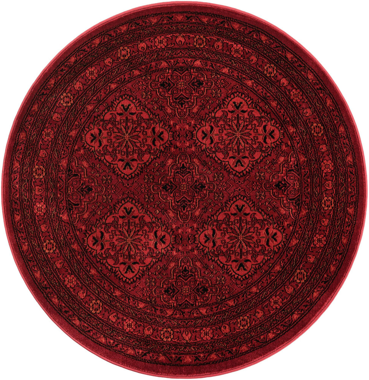 Samarkand Elegance Collection Area Rug -  Samanid Round Red  lifestyle 17