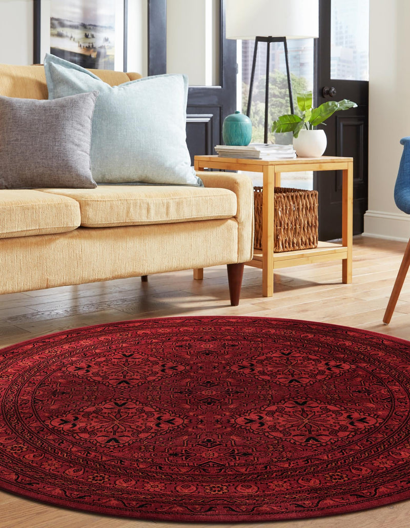 Samarkand Elegance Collection Area Rug -  Samanid Round Red  lifestyle 25