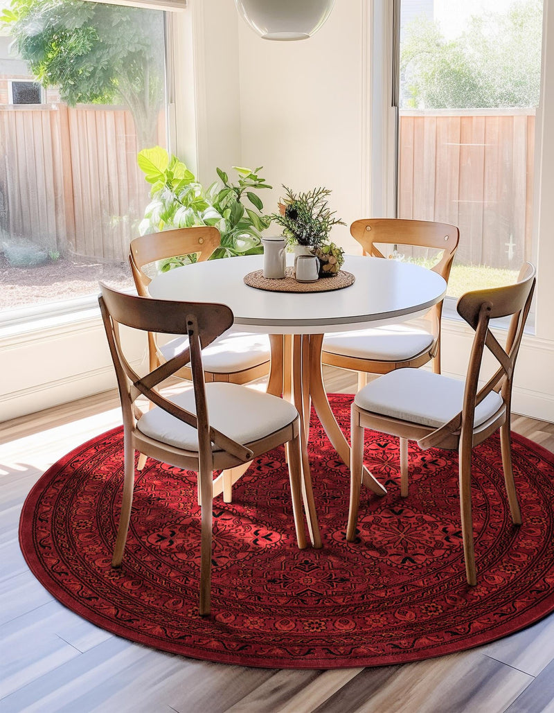Samarkand Elegance Collection Area Rug -  Samanid Round Red  lifestyle 37