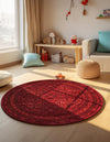 Samarkand Elegance Collection Area Rug -  Samanid Round Red  lifestyle 49