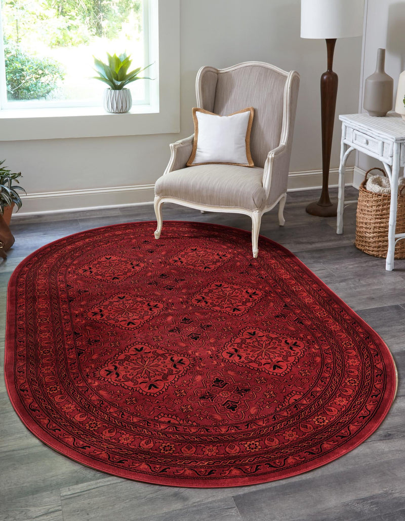 Samarkand Elegance Collection Area Rug -  Samanid Oval Red  lifestyle 27