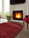 Samarkand Elegance Collection Area Rug -  Samanid Oval Red  lifestyle 39
