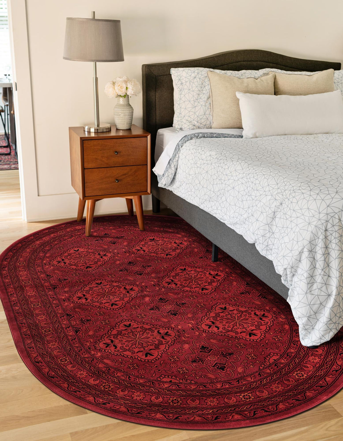 Samarkand Elegance Collection Area Rug -  Samanid Oval Red  lifestyle 43