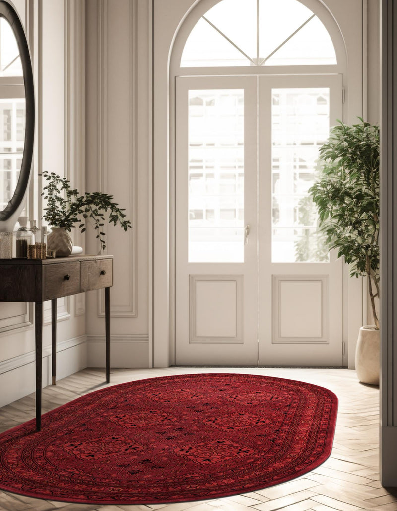 Samarkand Elegance Collection Area Rug -  Samanid Oval Red  lifestyle 47